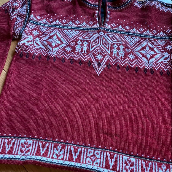 Vintage Dale of Norway Sport Solferino Wool Sweater Red Cross Zip Nordic Ski Vtg - Picture 4 of 12